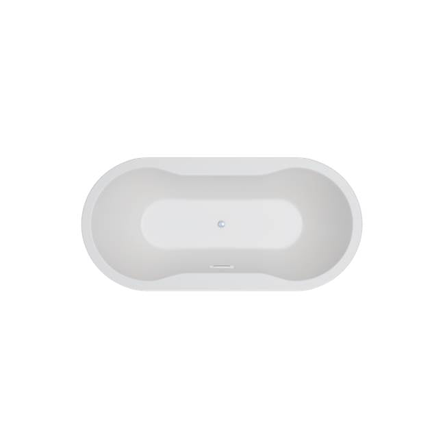 Jetta - Ophelia 2 Pc - 67X32 Wht Freestand Tub Center Drain W/Chrome W&O - White