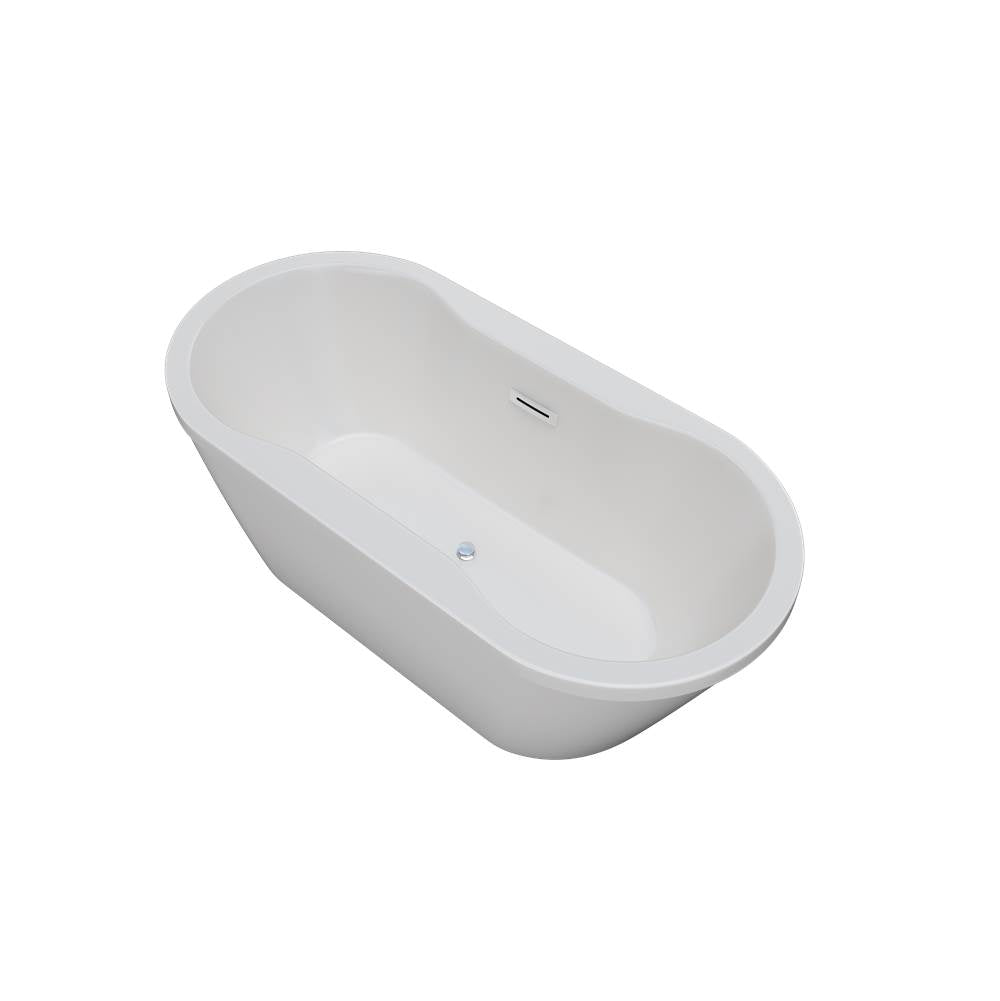 Jetta - Ophelia 2 Pc - 67X32 Wht Freestand Tub Center Drain W/White W&O - White