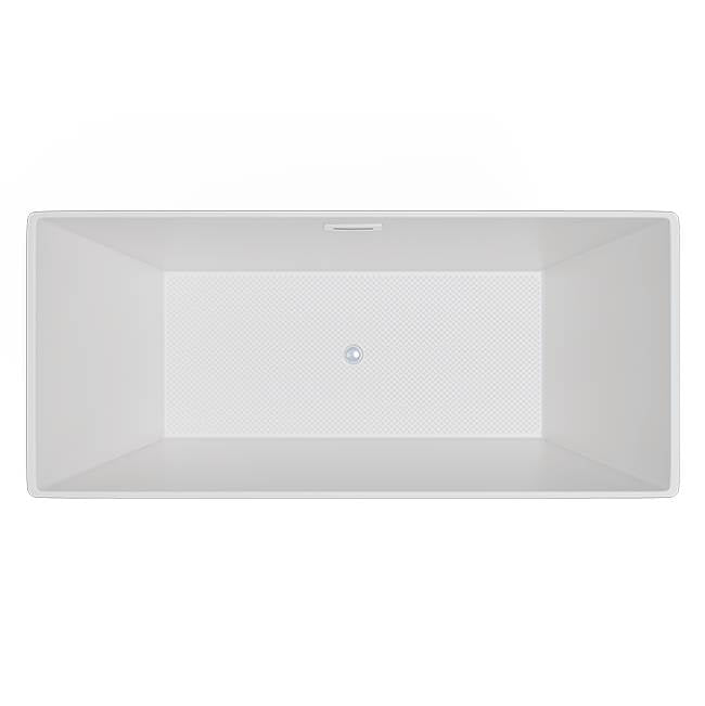 Jetta - Vega - 67X32 Wht Freestand Tub Center Drain W/Chrome W&O - White