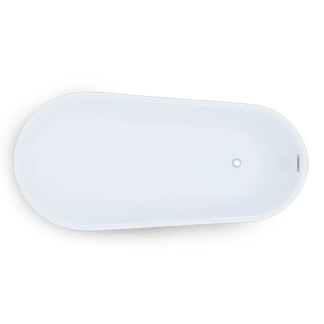 Jetta - Lucid - 59X31 Wht Freestand Tub End Drain W/Chrome W&O - White