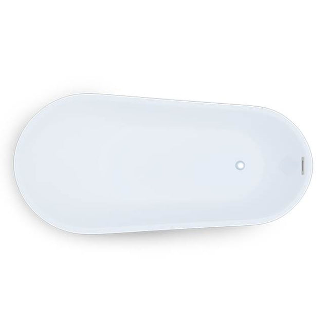 Jetta - Lucid - 59X31 Wht Freestand Tub End Drain W/Chrome W&O - White