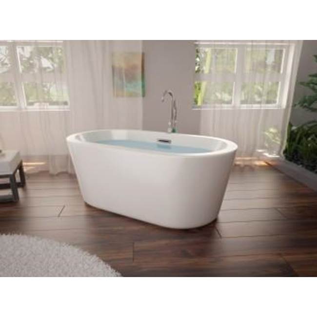 Jetta - Pandora - 59X32 Wht Freestand Tub Center Drain W/White W&O - White