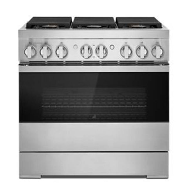 Jenn-Air - 36'' Pro-Range Dual Fuel, Noir Style, 3-20K, 2-15K, 5K, Dual Fan Multi- Mode True Convection