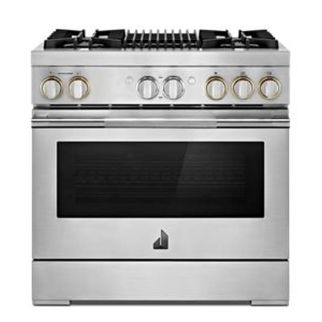 Jenn-Air - 36'' Pro-Range Dual Fuel, Rise Style, Grill, 2-20K, 15K, 5K, Dual Fan Multi-Mode True Convection