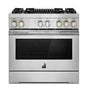 Jenn-Air - 36'' Pro-Range Dual Fuel, Rise Style, Grill, 2-20K, 15K, 5K, Dual Fan Multi-Mode True Convection