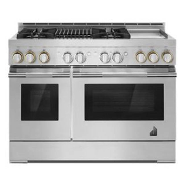 Jenn-Air - 48'' Pro-Range Dual Fuel, Rise Style, Grill/Griddle, 2-20K, 15K, 5K, Dual Fan Multi-Mode True Convection