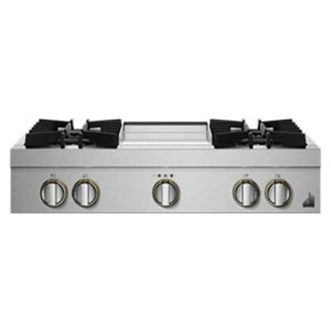 Jenn-Air - 36'' Rangetop, Rise Style, Griddle, 2-20K, 15K, 5K-500 Simmer