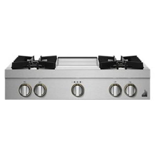 Jenn-Air - 36'' Rangetop, Rise Style, Griddle, 2-20K, 15K, 5K-500 Simmer