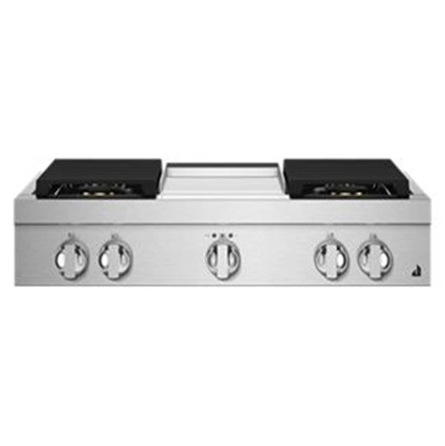 Jenn-Air - 36'' Rangetop, Noir Style, Griddle, 2-20K, 15K, 5K-500 Simmer