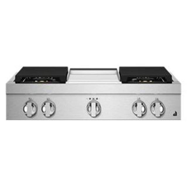 Jenn-Air - 36'' Rangetop, Noir Style, Griddle, 2-20K, 15K, 5K-500 Simmer