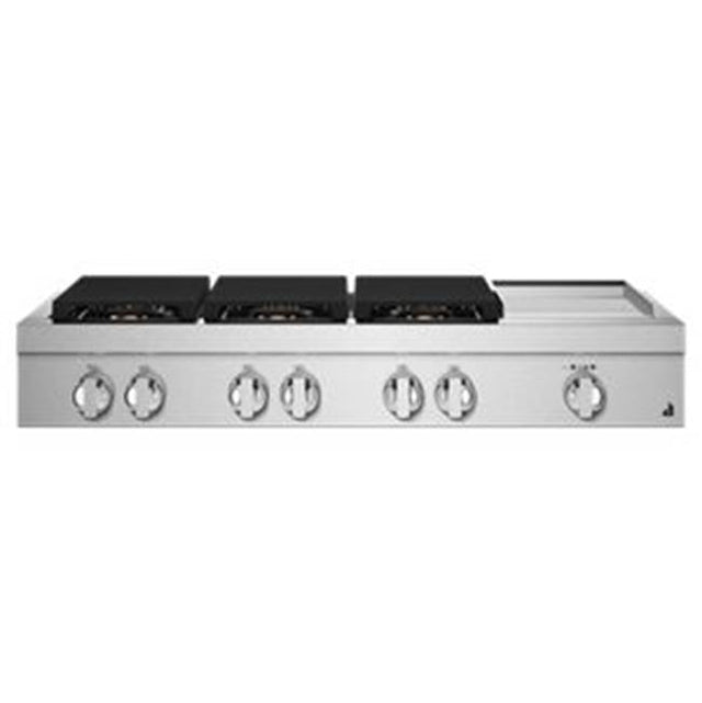 Jenn-Air - 48'' Rangetop, Noir Style, Griddle, 3-20K, 2-15K, 5K-500 Simmer