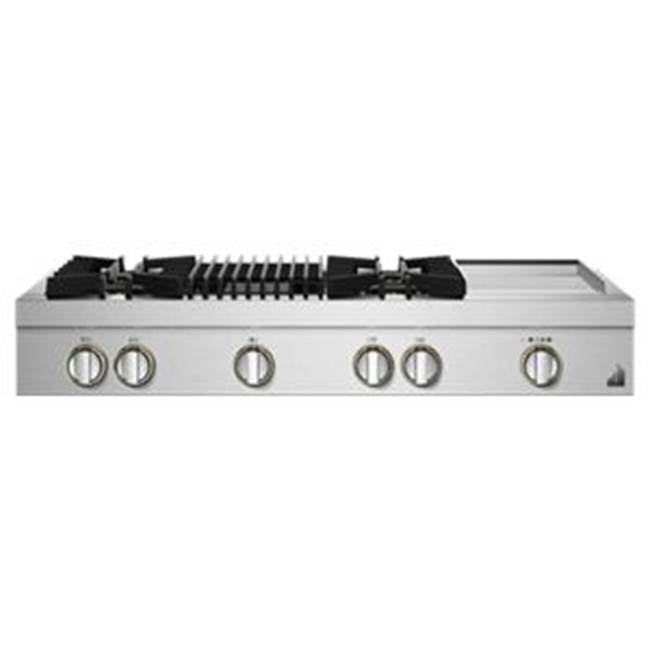 Jenn-Air - 48'' Rangetop, Rise Style, Griddle/Grill, 2-20K, 15K, 5K-500 Simmer
