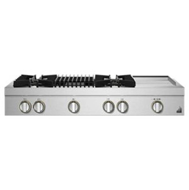 Jenn-Air - 48'' Rangetop, Rise Style, Griddle/Grill, 2-20K, 15K, 5K-500 Simmer
