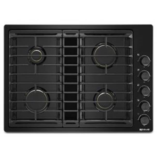Jenn-Air - 30'' Gas Downdraft Cktp, Brass Brnrs, Black - Black