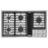 Jenn-Air - 36'' Gas Downdraft Cktp, Brass Brnrs, Ss - Stainless