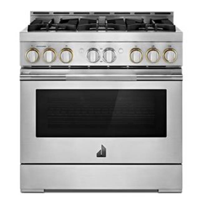 Jenn-Air - 36'' Pro-Range Gas, Rise Style, 3-20K, 2-15K, 5K, Dual Fan Multi-Mode True Convection