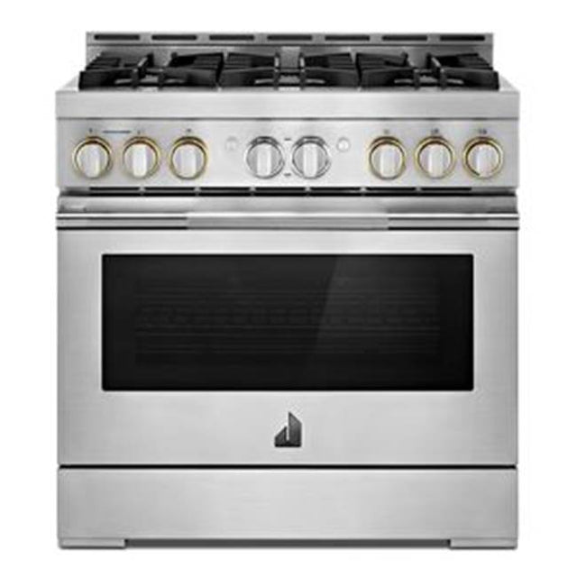 Jenn-Air - 36'' Pro-Range Gas, Rise Style, 3-20K, 2-15K, 5K, Dual Fan Multi-Mode True Convection