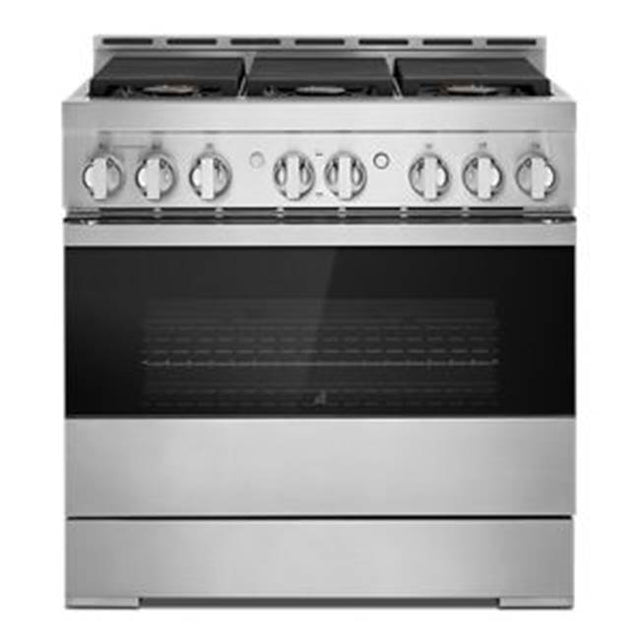 Jenn-Air - 36'' Pro-Range Gas, Noir Style, 3-20K, 2-15K, 5K, Dual Fan Multi-Mode Tru E Convection
