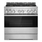 Jenn-Air - 36'' Pro-Range Gas, Noir Style, 3-20K, 2-15K, 5K, Dual Fan Multi-Mode Tru E Convection