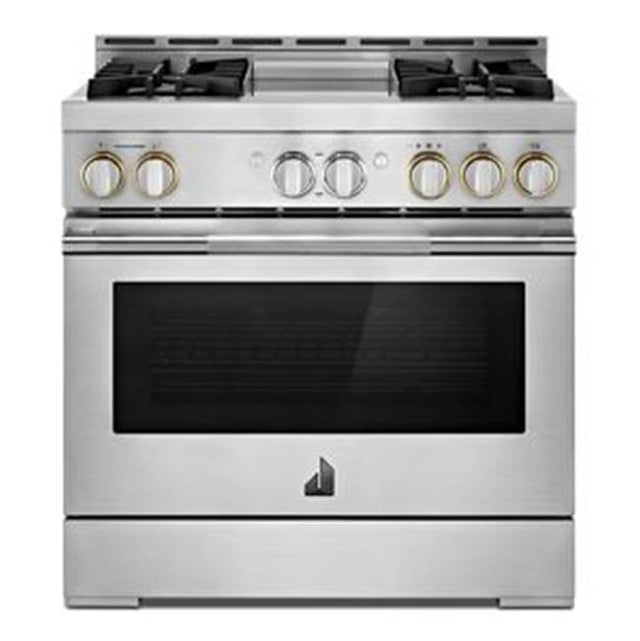 Jenn-Air - 36'' Pro-Range Gas, Rise Style, Griddle, 2-20K, 15K, 5K, Dual Fan Multi- Mode True Convection