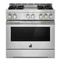 Jenn-Air - 36'' Pro-Range Gas, Rise Style, Griddle, 2-20K, 15K, 5K, Dual Fan Multi- Mode True Convection