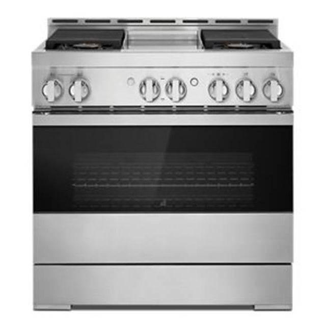 Jenn-Air - 36'' Pro-Range Gas, Noir Style, Griddle, 2-20K, 15K, 5K, Dual Fan Multi-M Ode True Convection