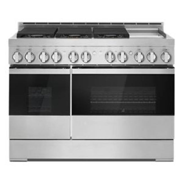 Jenn-Air - 48'' Pro-Range Gas, Noir Style, Griddle, 3-20K, 2-15K, 5K, Dual Fan Multi -Mode True Convection