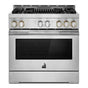 Jenn-Air - 36'' Pro-Range Gas, Rise Style, Grill, 2-20K, 15K, 5K, Dual Fan Multi- Mode True Convection