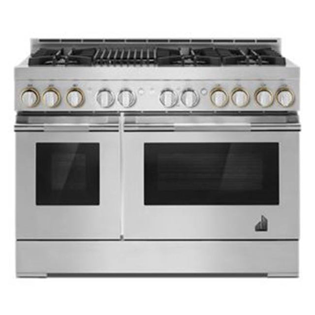 Jenn-Air - 48'' Pro-Range Gas, Steam, Rise Style, Griddle, 3-20K, 2-15K, 5K, Dual Fan Multi-Mode True Convection