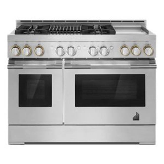Jenn-Air - 48'' Pro-Range Gas, Rise Style, Grill/Griddle, 2-20K, 15K, 5K, Dual Fan Multi-Mode True Convection