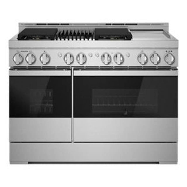 Jenn-Air - 48'' Pro-Range Gas, Noir Style, Grill/Griddle, 2-20K, 15K, 5K, Dual Fan M Ulti-Mode True Convection