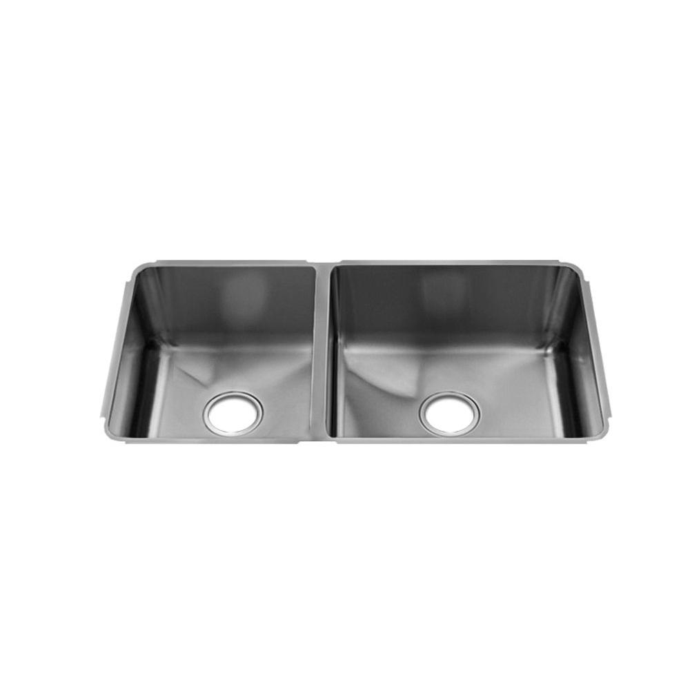 Home Refinements by Julien - Classic Sink Undermount, Double L12X16X8 R18X16X8