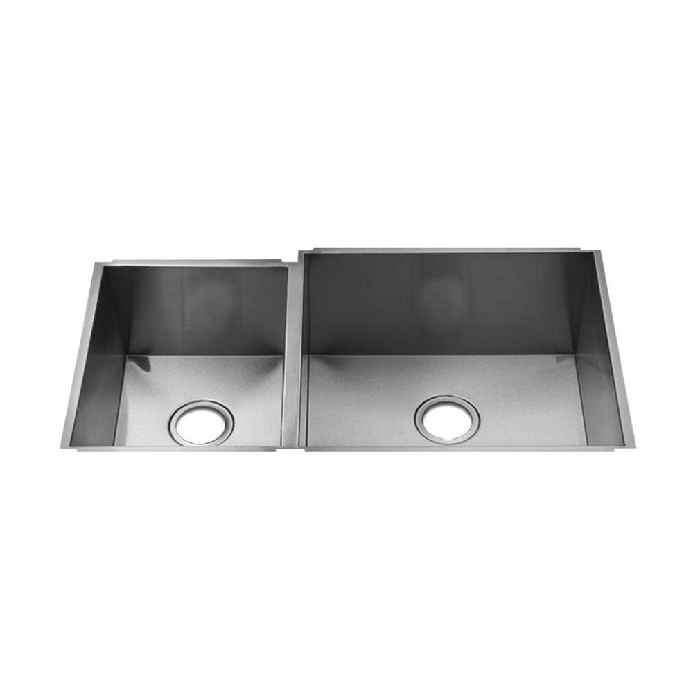Home Refinements by Julien - Urbanedge Sink Undermount, Double L12X16X8 R21X18X10