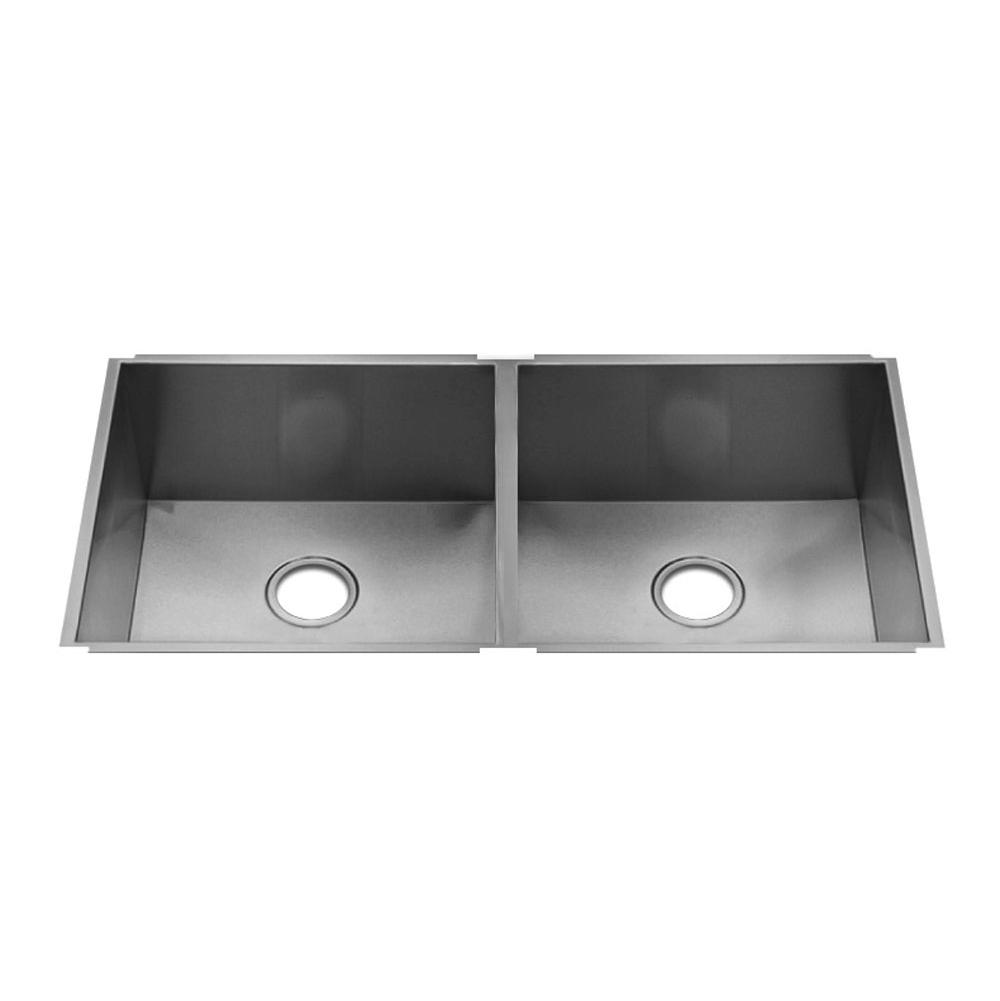 Home Refinements by Julien - Urbanedge Sink Undermount, Double L18X16X8 R18X16X8
