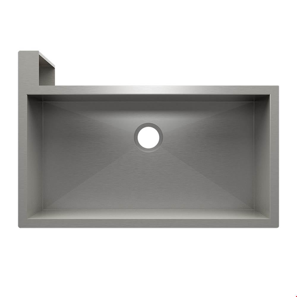 Home Refinements by Julien - Socialcorner Sink Undermount Flat Aprons Left Corner, Single 35X18X10