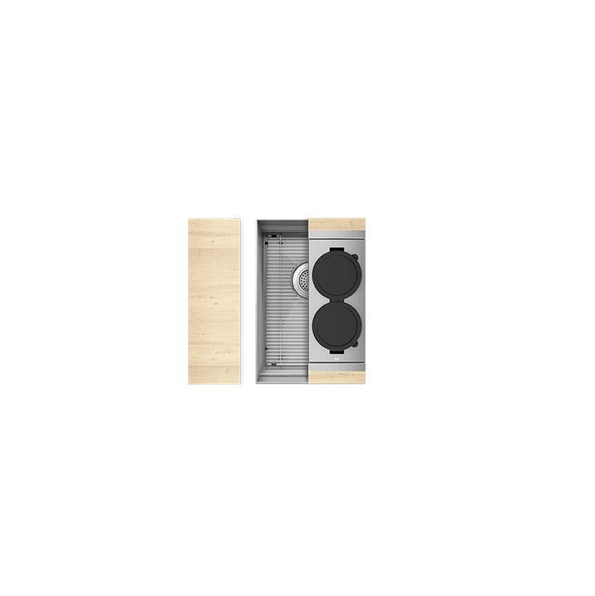 Home Refinements by Julien - Smartstation Kit, Undermount Sink, Maple Acc., Single 12X18X10