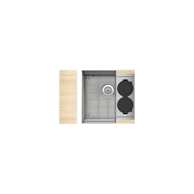 Home Refinements by Julien - Smartstation Kit, Undermount Sink, Maple Acc., Single 18X18X10