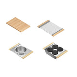 Smartstation Kit, Undermount Sink, Maple Acc., Single 36X18X10