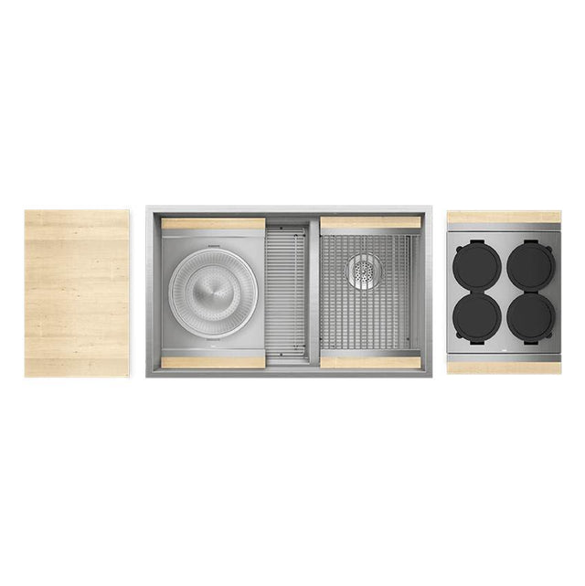 Home Refinements by Julien - Smartstation Kit, Undermount Sink, Maple Acc., Dbl L18X18X10 R12X18X10