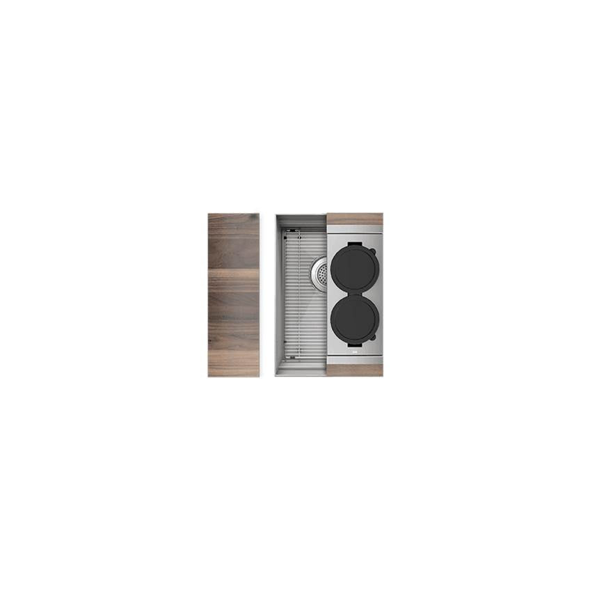 Home Refinements by Julien - Smartstation Kit, Undermount Sink, Walnut Acc., Single 12X18X10