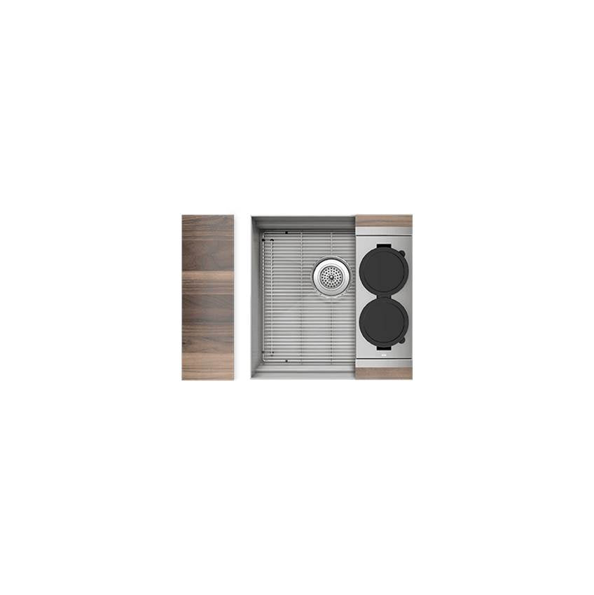 Home Refinements by Julien - Smartstation Kit, Undermount Sink, Walnut Acc., Single 18X18X10