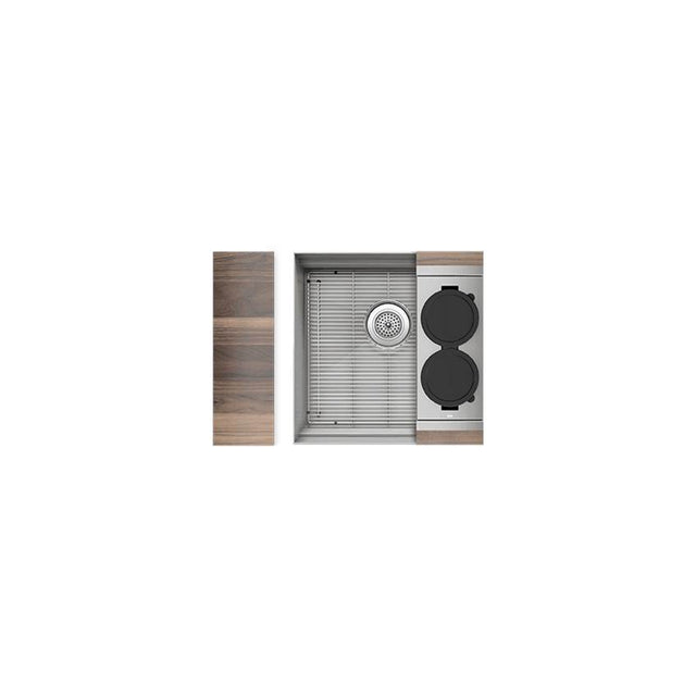 Home Refinements by Julien - Smartstation Kit, Undermount Sink, Walnut Acc., Single 18X18X10
