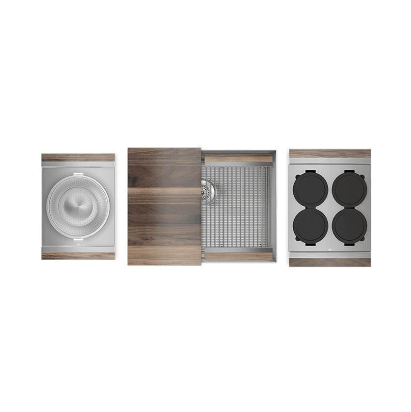 Home Refinements by Julien - Smartstation Kit, Undermount Sink, Walnut Acc., Single 24X18X10