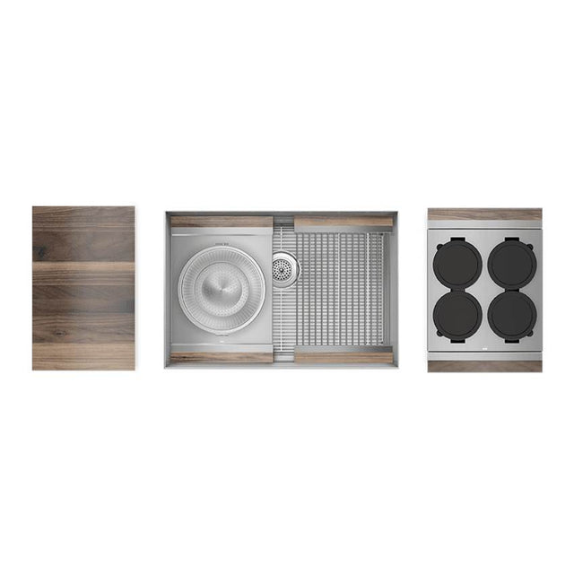 Home Refinements by Julien - Smartstation Kit, Undermount Sink, Walnut Acc., Single 27X18X10