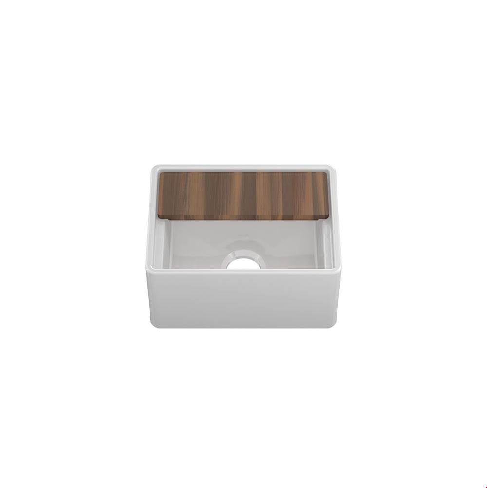 Home Refinements by Julien - Fira Bar Sink W/ Ledge Undermount Apron, White, Single 15X19X8-3/4