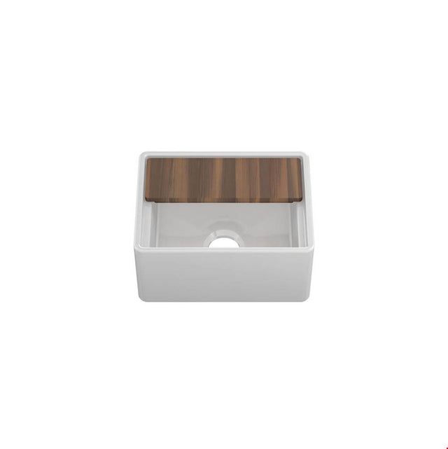 Home Refinements by Julien - Fira Bar Sink W/ Ledge Undermount Apron, White, Single 15X19X8-3/4