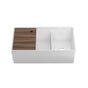 Home Refinements by Julien - Fira Sink W/ Ledge Under., White, Double Unequal 36X19X11-1/2