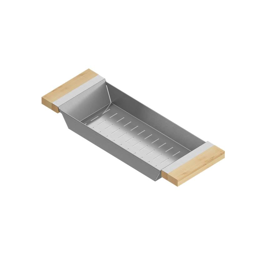 Home Refinements by Julien - Colander For 16In Sink, Maple Handles, 6X17X2-1/4