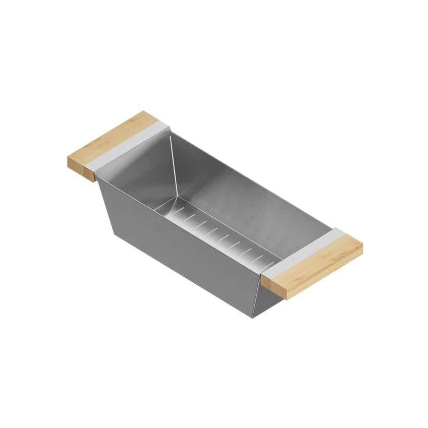 Home Refinements by Julien - Colander For 16In Sink, Maple Handles, 6X17X4-1/4