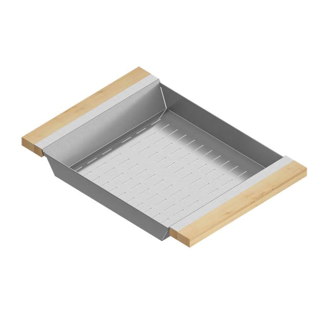 Home Refinements by Julien - Colander For 16In Sink, Maple Handles, 12X17X2-1/4